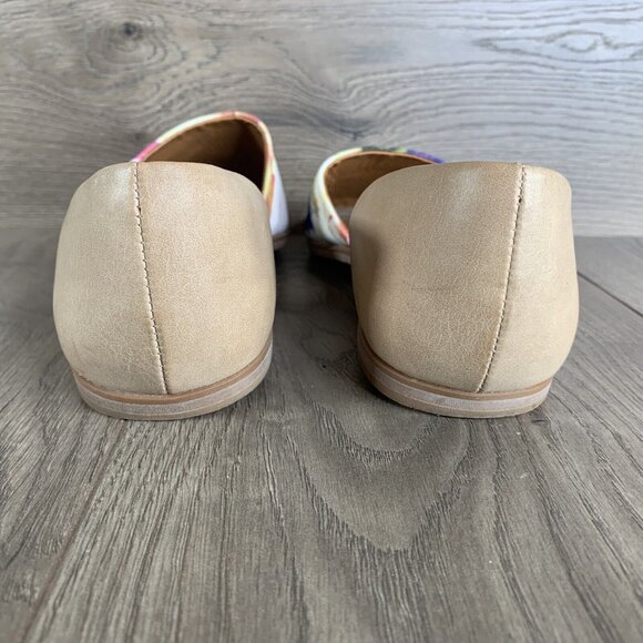 BC Vegan Dress Flat Shoes Women's 7.5 Slip-on Open Toe Floral Print All Man Made - Picture 4 of 16